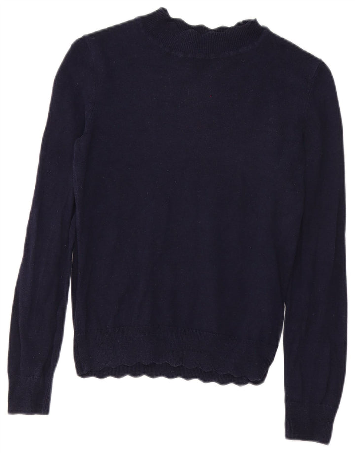 Suéter feminino Oasis com gola tartaruga, Reino Unido 10 pequeno azul marinho