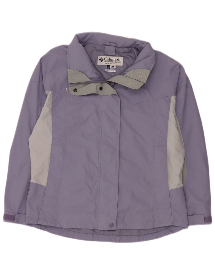 COLUMBIA Jaqueta de chuva feminina Interchange UK 16 grande bloco colorido roxo