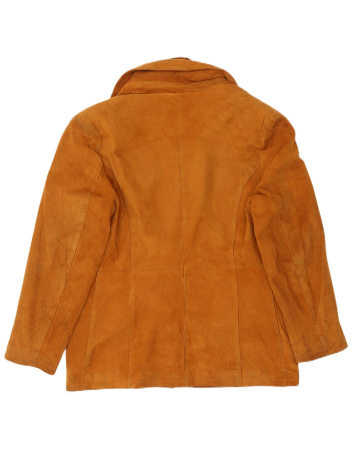 Alta Moda Jaqueta Blazer Feminina Camurça 4 Botões IT 48 XL Couro Bege