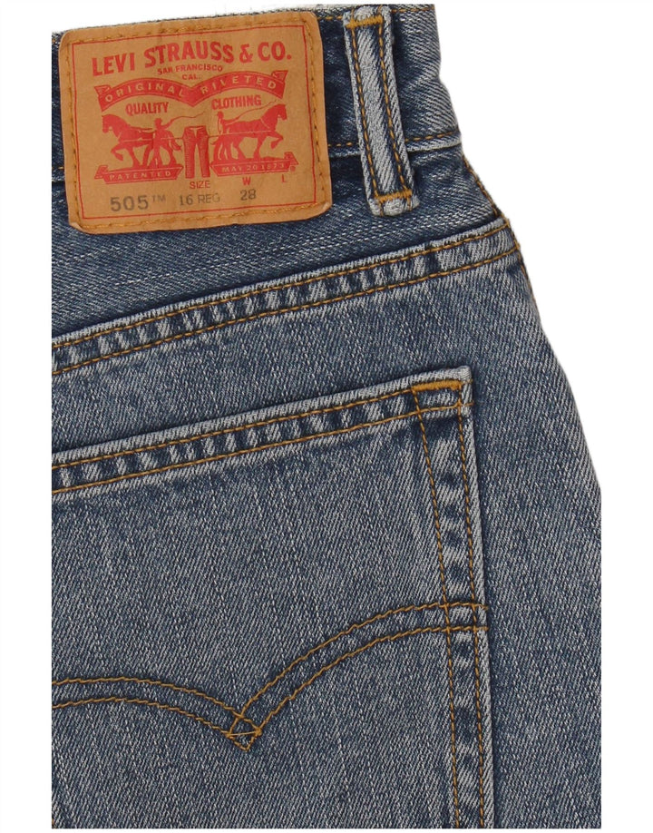 Shorts jeans Levi's Boys 505 15-16 anos W28 azul algodão