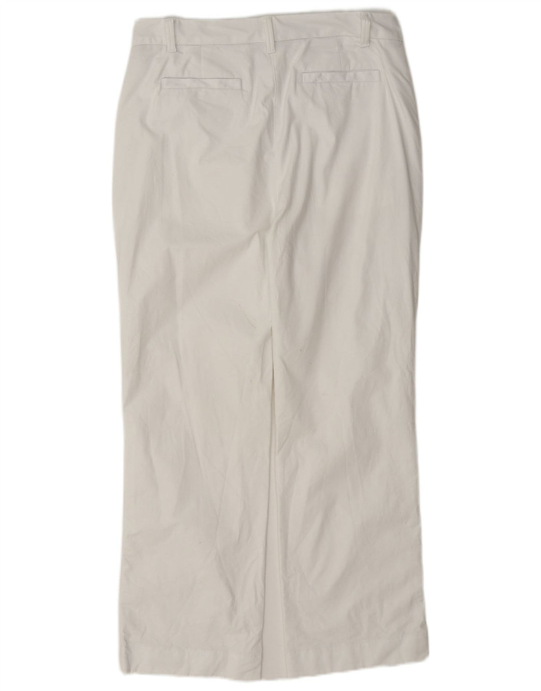Calça chino reta feminina Marks & Spencer Reino Unido 12 médio W30 L28 branco