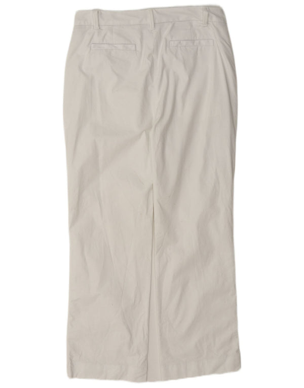 Calça chino reta feminina Marks & Spencer Reino Unido 12 médio W30 L28 branco