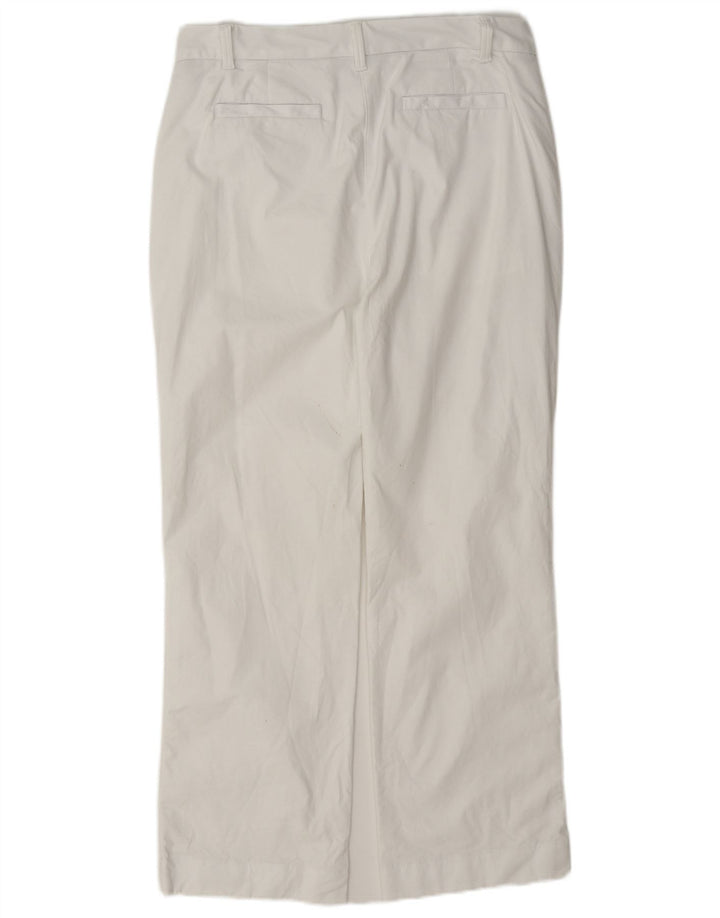 Calça chino reta feminina Marks & Spencer Reino Unido 12 médio W30 L28 branco