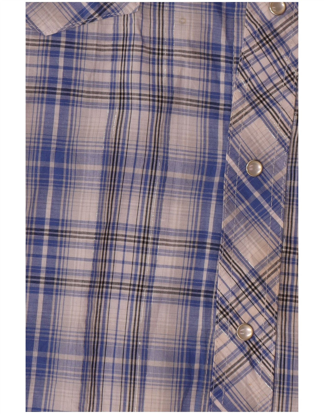 Camisa masculina Wrangler Western de manga curta XL azul xadrez