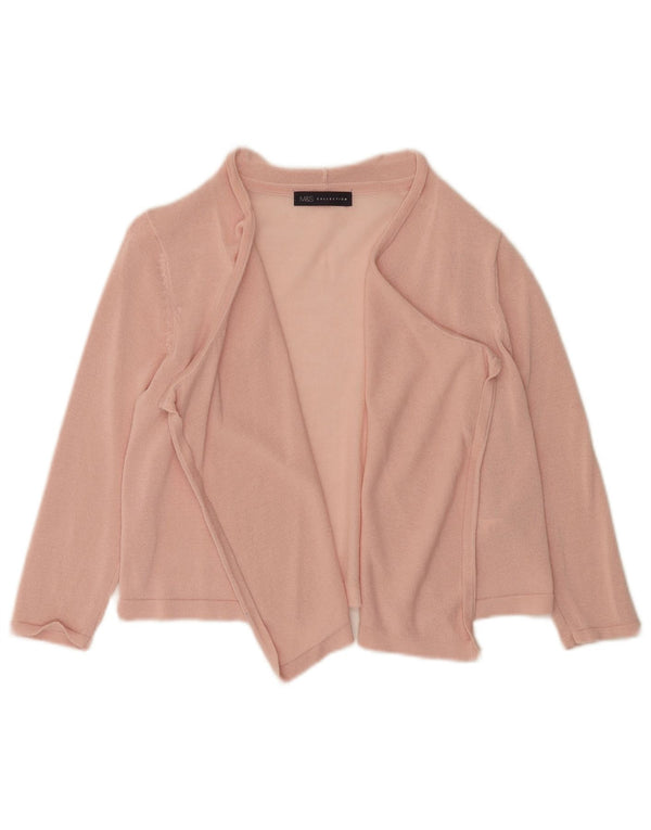 Suéter cardigã feminino Marks & Spencer manga 3/4 Reino Unido 8 pequeno rosa
