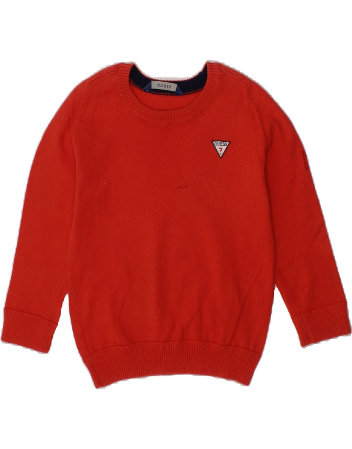 GUESS Baby Boys Boat Neck Jumper Sweater 18-24 Months Red Cotton Vintage Guess and Second-Hand Guess from Messina Hembry 
