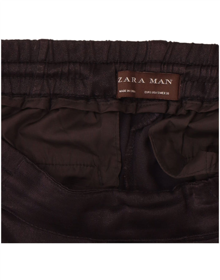 Zara Calça masculina reta Chino pequena W30 L29 preta