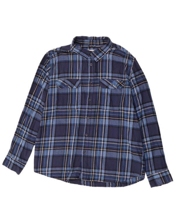 Camisa masculina de flanela Mountain Warehouse 3XL algodão xadrez azul
