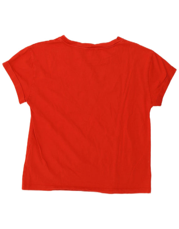 Tommy Hilfiger Camiseta feminina gráfica Top UK 10 pequeno algodão vermelho