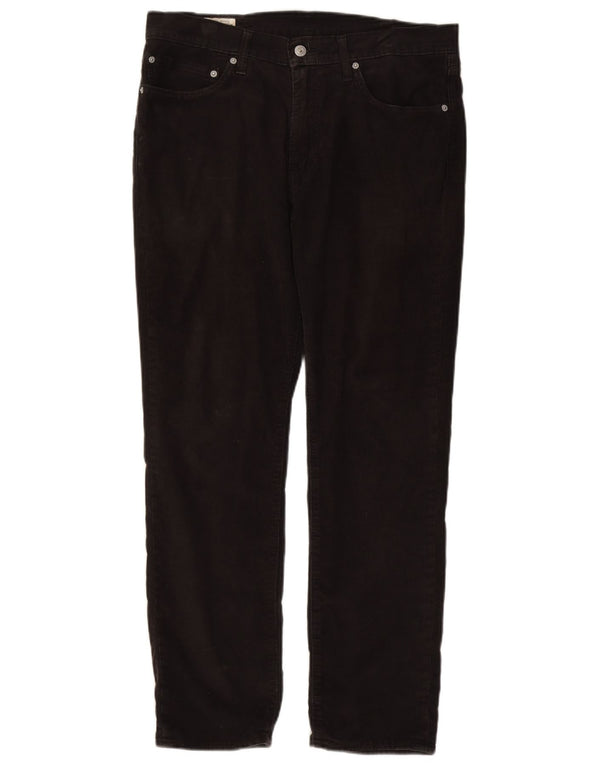 Calça masculina reta de veludo cotelê Levi's W34 L30 algodão preto