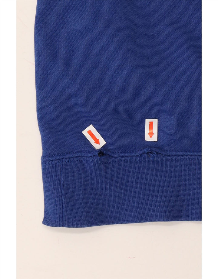 NIKE Womens Oversized Graphic Hoodie Jumper UK 6 XS Blue Cotton Vintage Nike and Second-Hand Nike from Messina Hembry 