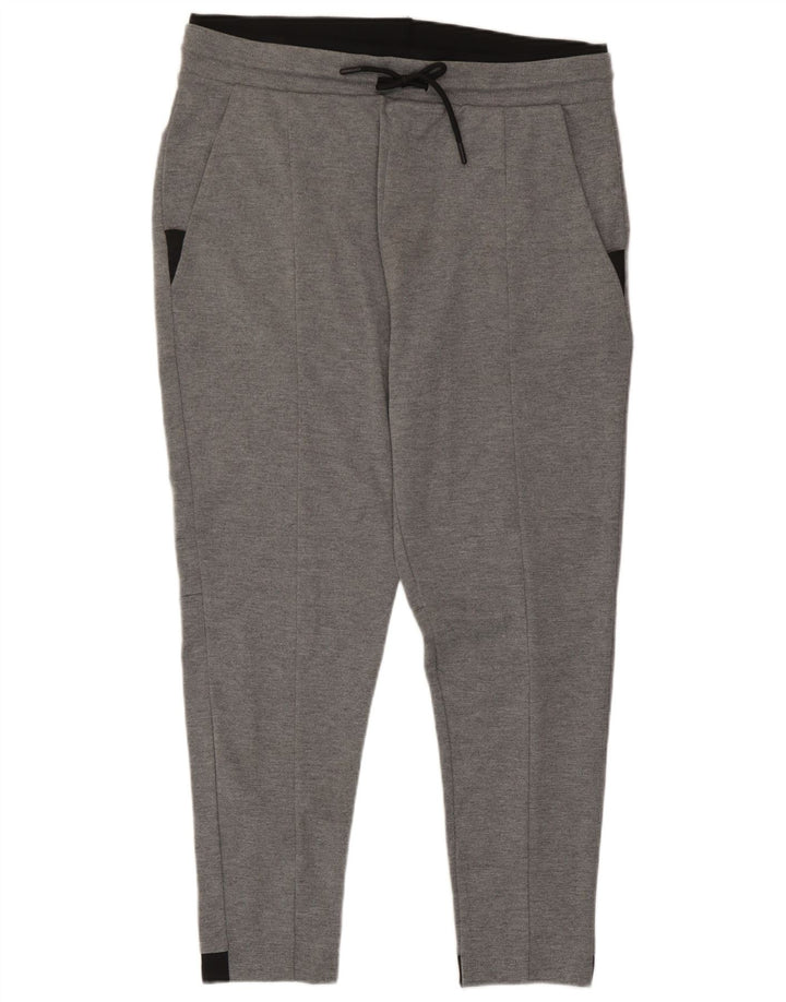Calça de treino feminina Zara UK 18 XL cinza colorblock poliéster