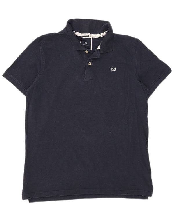 Camisa polo masculina Crew Clothing grande algodão azul marinho
