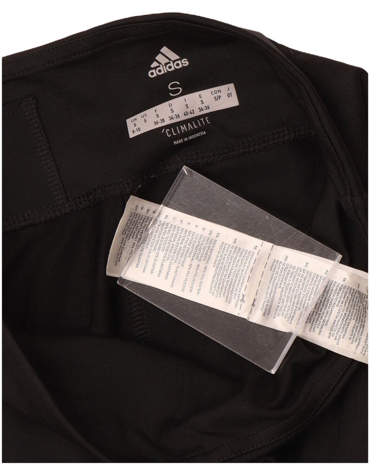 ADIDAS Womens Climalite Graphic Capri Leggings UK 8/10 Small Black