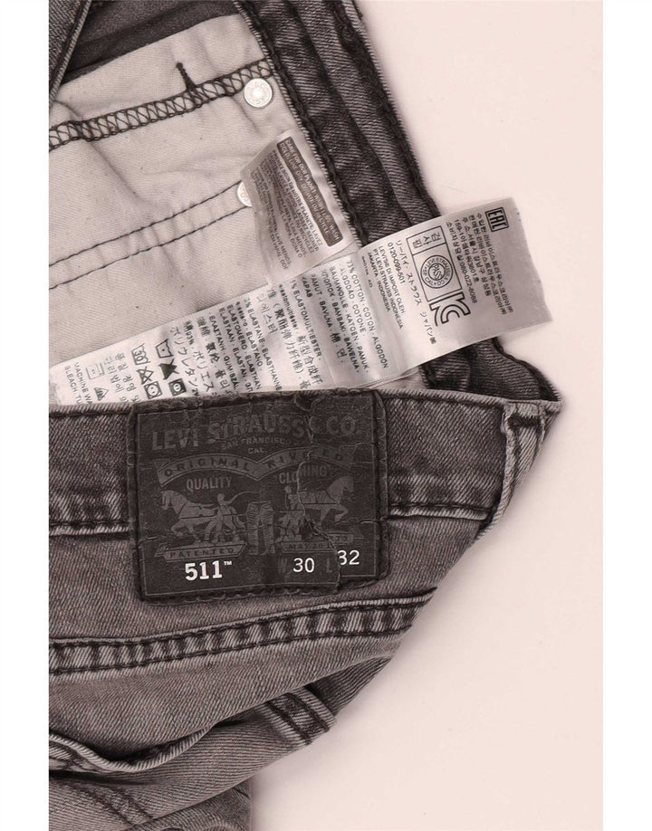 Levi's Mens Slim Jeans W30 L30 Cinza Algodão