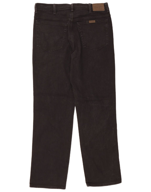 Wrangler masculino regular fit jeans reto W38 L34 algodão preto