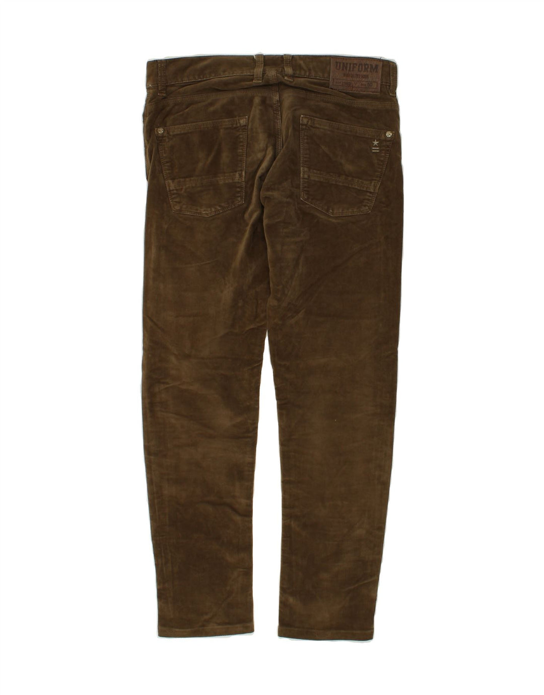 UNIFORM Womens Slim Casual Trousers W30 L28  Brown Cotton Vintage Uniform and Second-Hand Uniform from Messina Hembry 