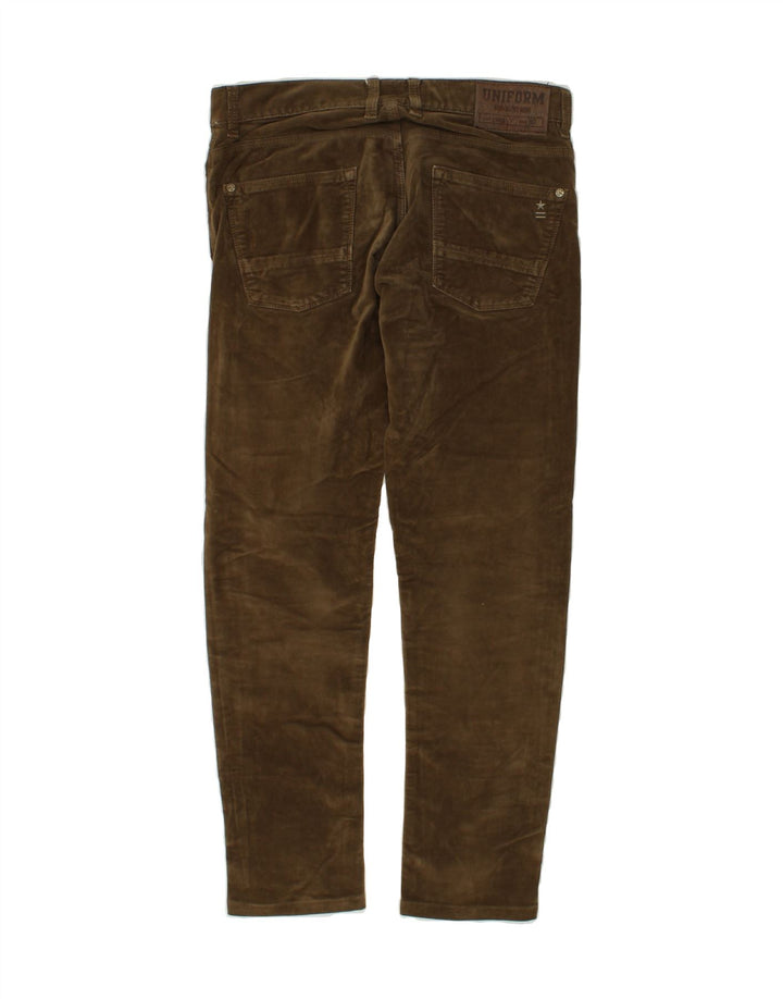 UNIFORM Womens Slim Casual Trousers W30 L28  Brown Cotton Vintage Uniform and Second-Hand Uniform from Messina Hembry 