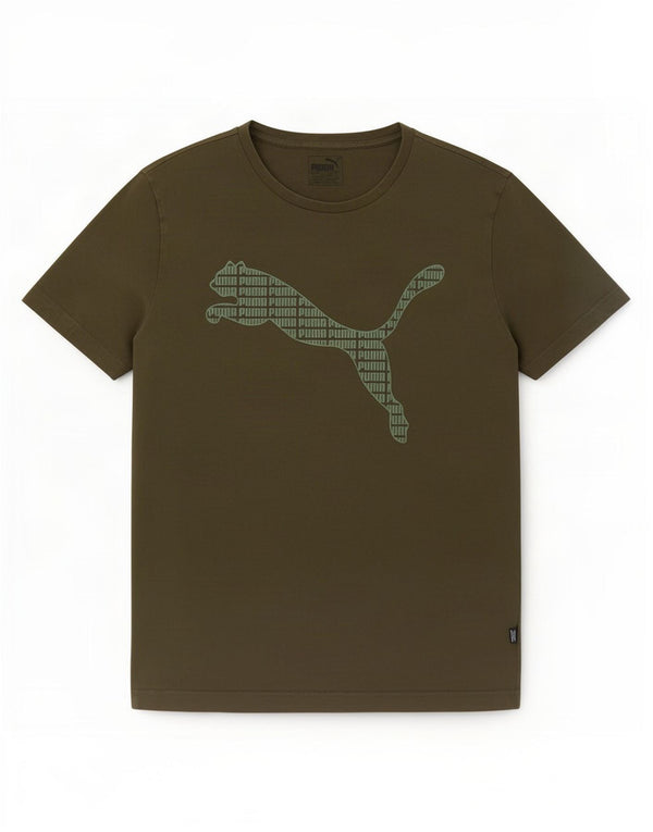 Puma Camiseta Masculina Graphic Top Pequeno Caqui