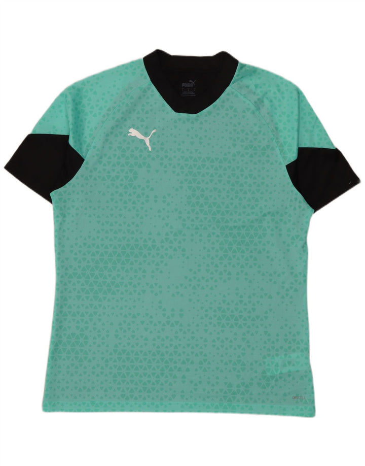 Camiseta masculina Puma grande poliéster geométrico turquesa