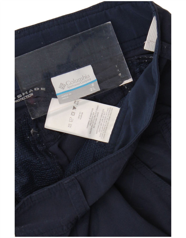 Calça capri feminina reta COLUMBIA EUA 8 médio W32 L21 azul marinho