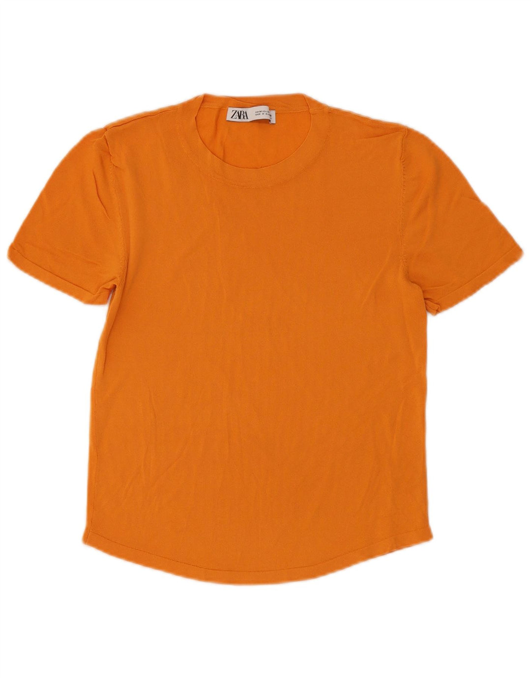 Zara Camiseta Feminina Top UK 12 Médio Laranja