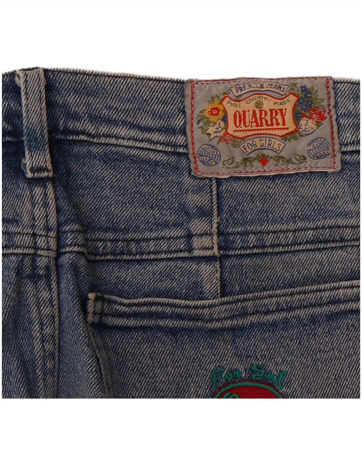 Mini saia jeans feminina Quarry W31 algodão azul médio