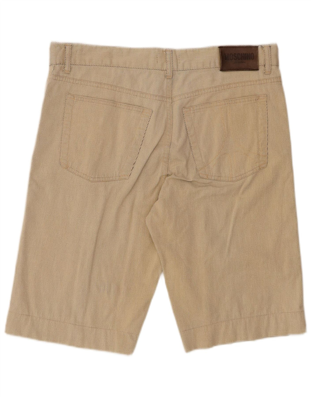 Shorts casuais masculinos Moschino W36 listrado bege grande