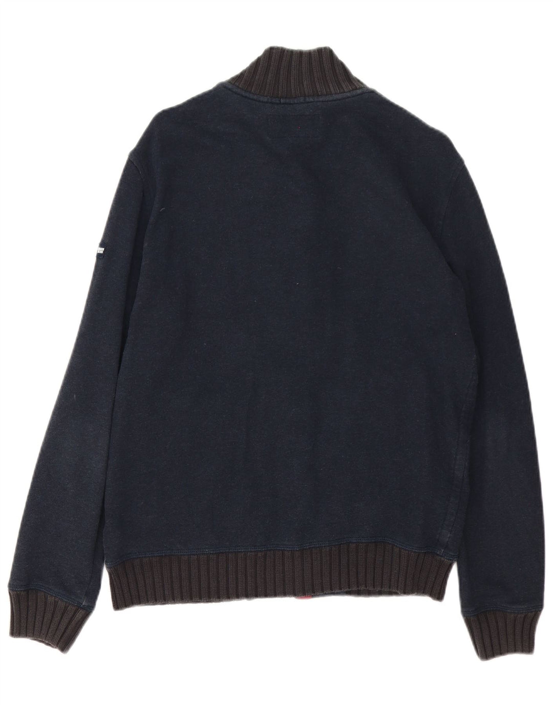 Suéter cardigã masculino Armani Jeans grande algodão azul marinho