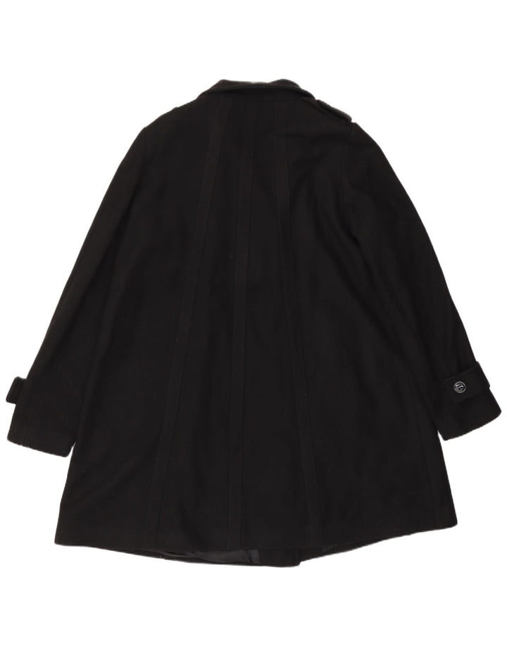Sobretudo militar feminino Reiss UK 12 lã preta média