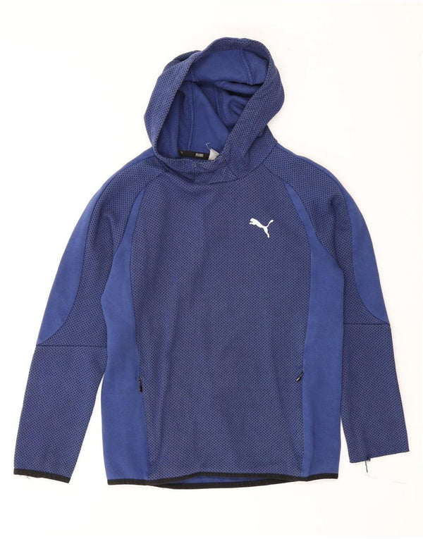 Puma meninos moletom com capuz 11-12 anos algodão manchado azul