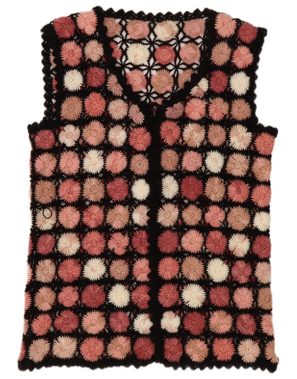 Top Cardigan de Crochê Sem Mangas Feminino UK 14 Grande
