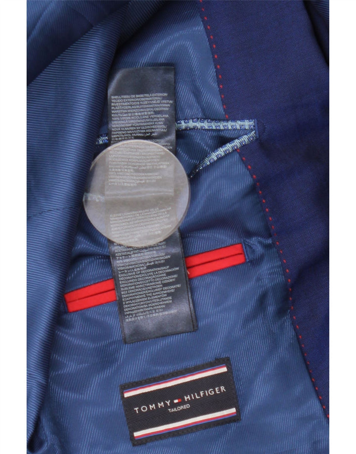 Jaqueta Blazer Masculina Tommy Hilfiger com 2 Botões IT 46 Lã Virgem Azul Pequena