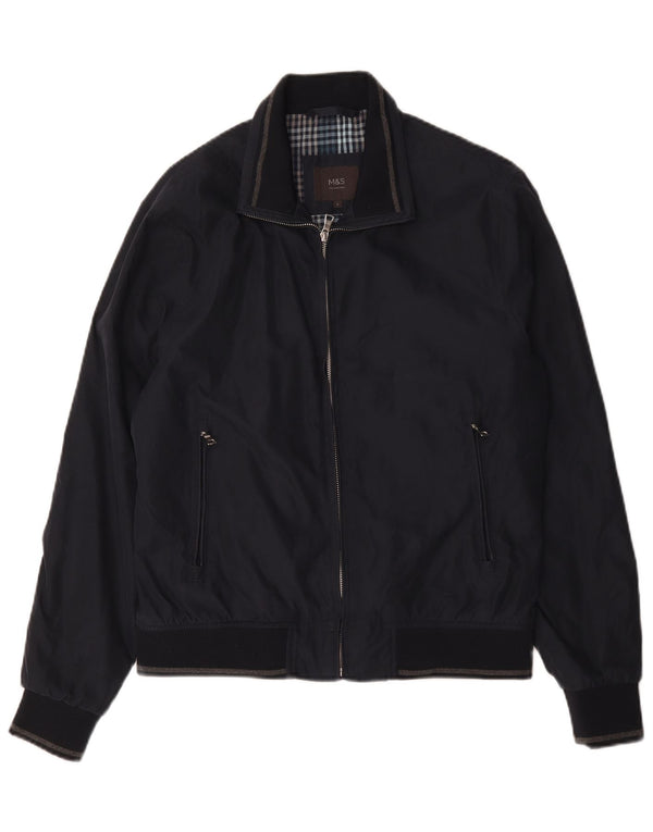 Jaqueta bomber masculina Marks & Spencer UK 36 poliéster azul marinho pequeno