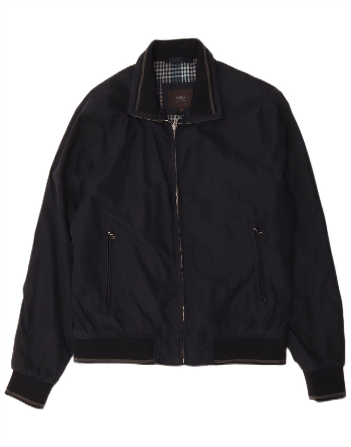 Jaqueta bomber masculina Marks & Spencer UK 36 poliéster azul marinho pequeno