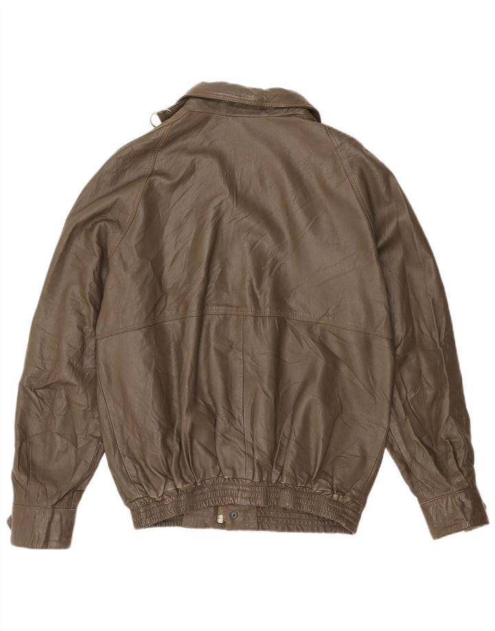 Jaqueta de couro masculina VINTAGE IT 48 marrom médio
