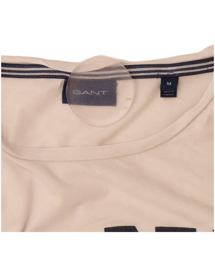 Camiseta feminina Gant com estampa gráfica UK 14 médio off white algodão