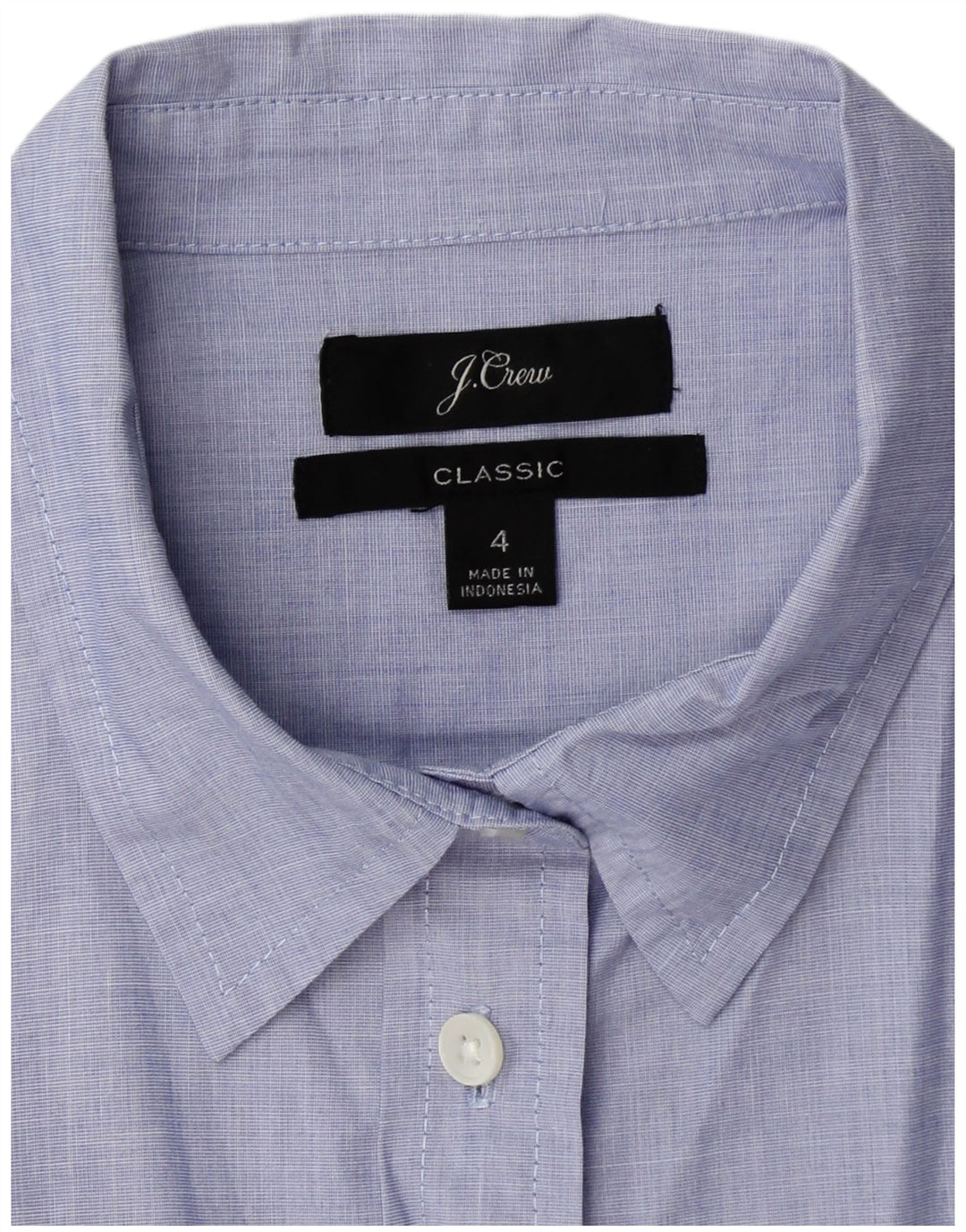 J. CREW Camisa feminina clássica de ajuste clássico EUA 4 algodão azul pequeno