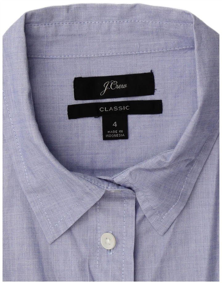 J. CREW Camisa feminina clássica de ajuste clássico EUA 4 algodão azul pequeno