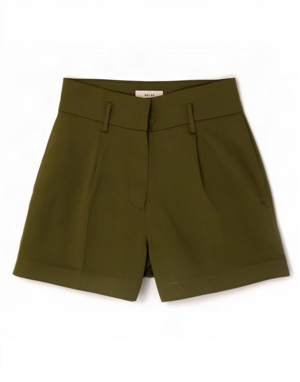Shorts Chino Feminino Reiss Cintura Alta Pegged UK 8 Pequeno W28 Poliéster Cáqui