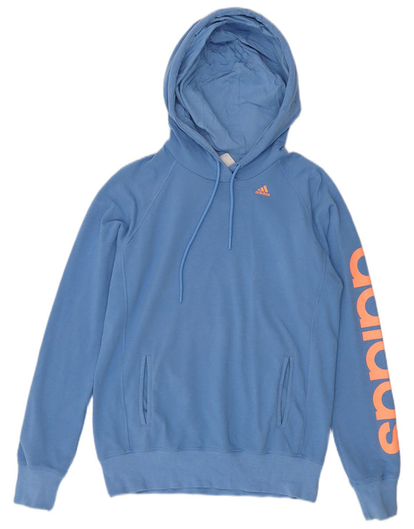Adidas Womens Climalite Graphic Oversized Hoodie Jumper Reino Unido 8/10 Pequeno Azul