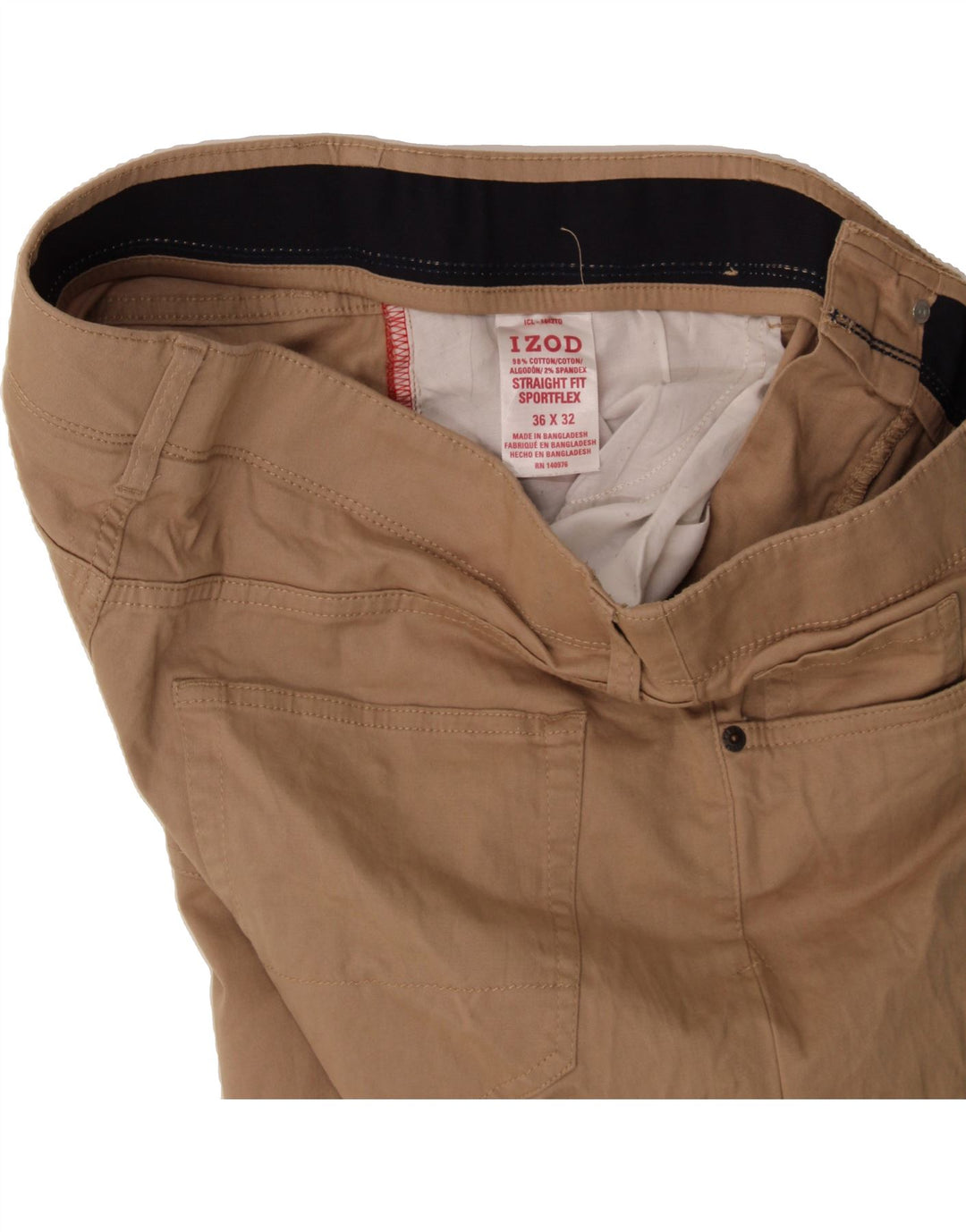 IZOD Mens Straight Casual Trousers W36 L32 Beige Cotton Vintage Izod and Second-Hand Izod from Messina Hembry 
