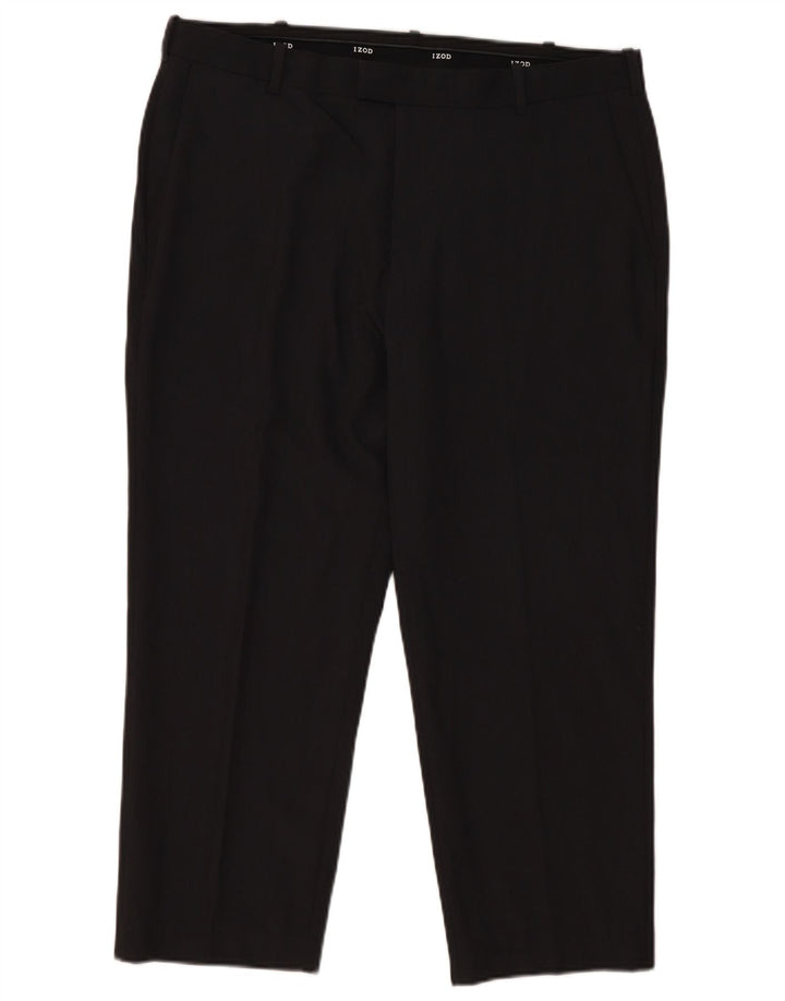 Calça masculina Izod Crop Straight Suit W36 L25 poliéster cinza