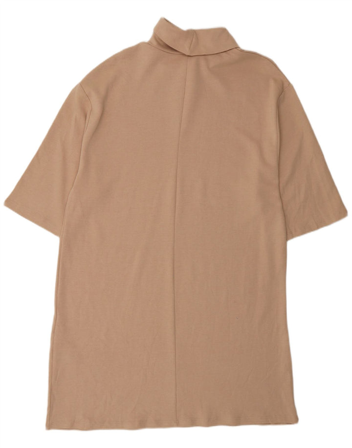 Vestido feminino Zara UK 16 grande algodão bege