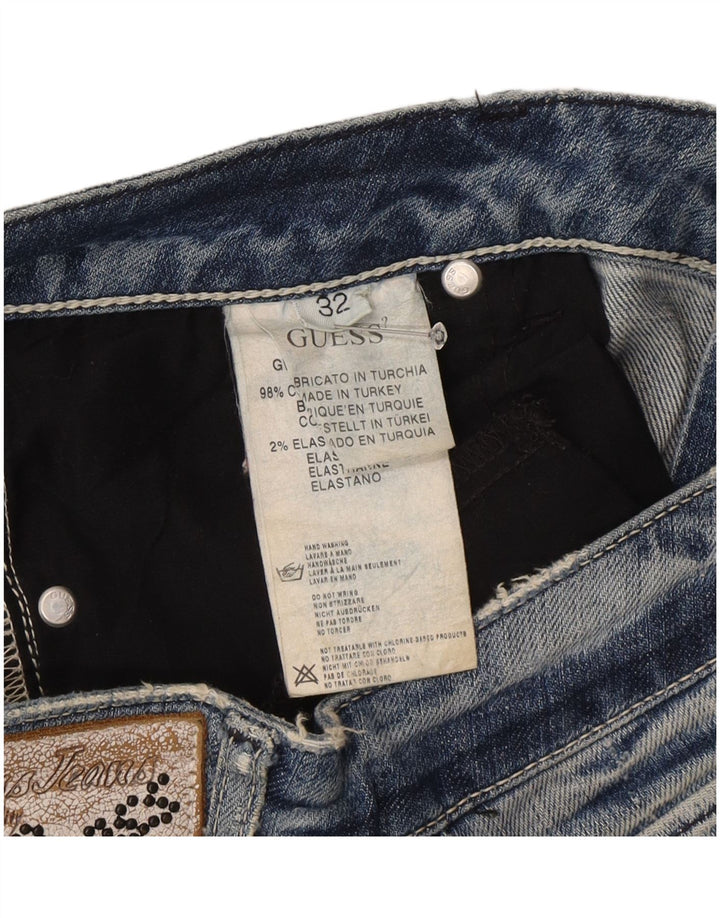 Guess Jeans retos femininos W32 L27 algodão azul