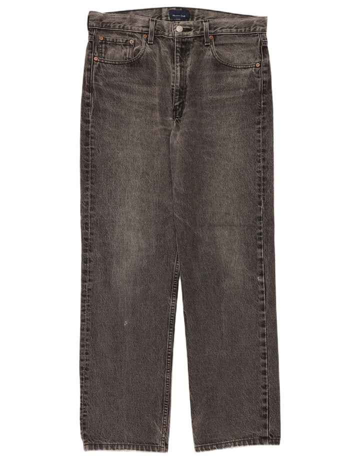 Jeans reto masculino Massimo Dutti EU 44 grande W34 L30 cinza