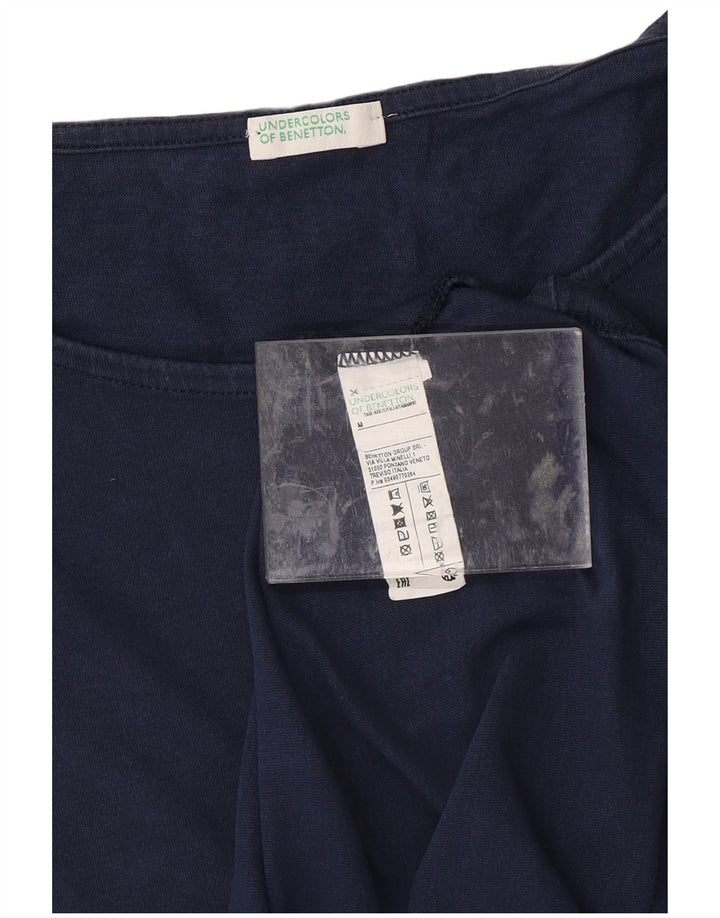 BENETTON Womens Oversized T-Shirt Top UK 14 Medium Navy Blue Striped Vintage Benetton and Second-Hand Benetton from Messina Hembry 
