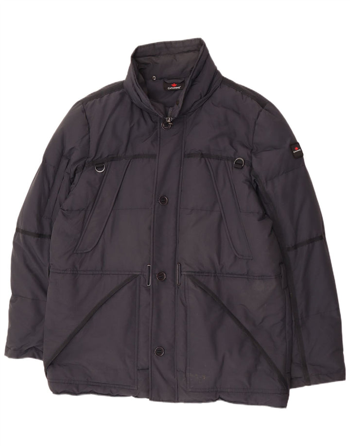 Jaqueta acolchoada masculina Canadiens UK 42 XL algodão azul marinho