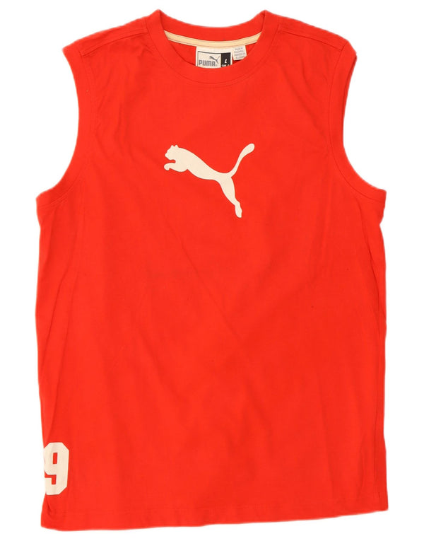 PUMA Mens Graphic Vest Top Grande Algodão Vermelho