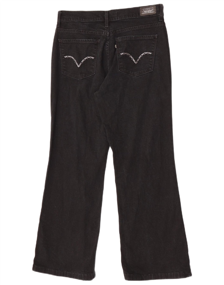 Calça jeans feminina Levi's 512 Slimming Bootcut US 8 médio W27 L28 algodão preto